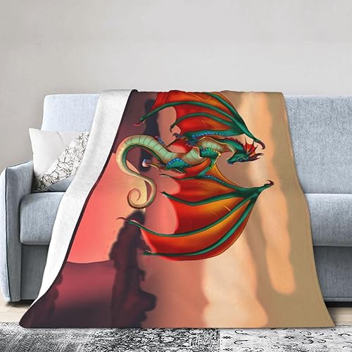 Wing Dra_gon - Manta de franela cálida, suave y acogedora para todas las estaciones, manta de forro polar ultrasuave para sala de estar, sofá, cama,