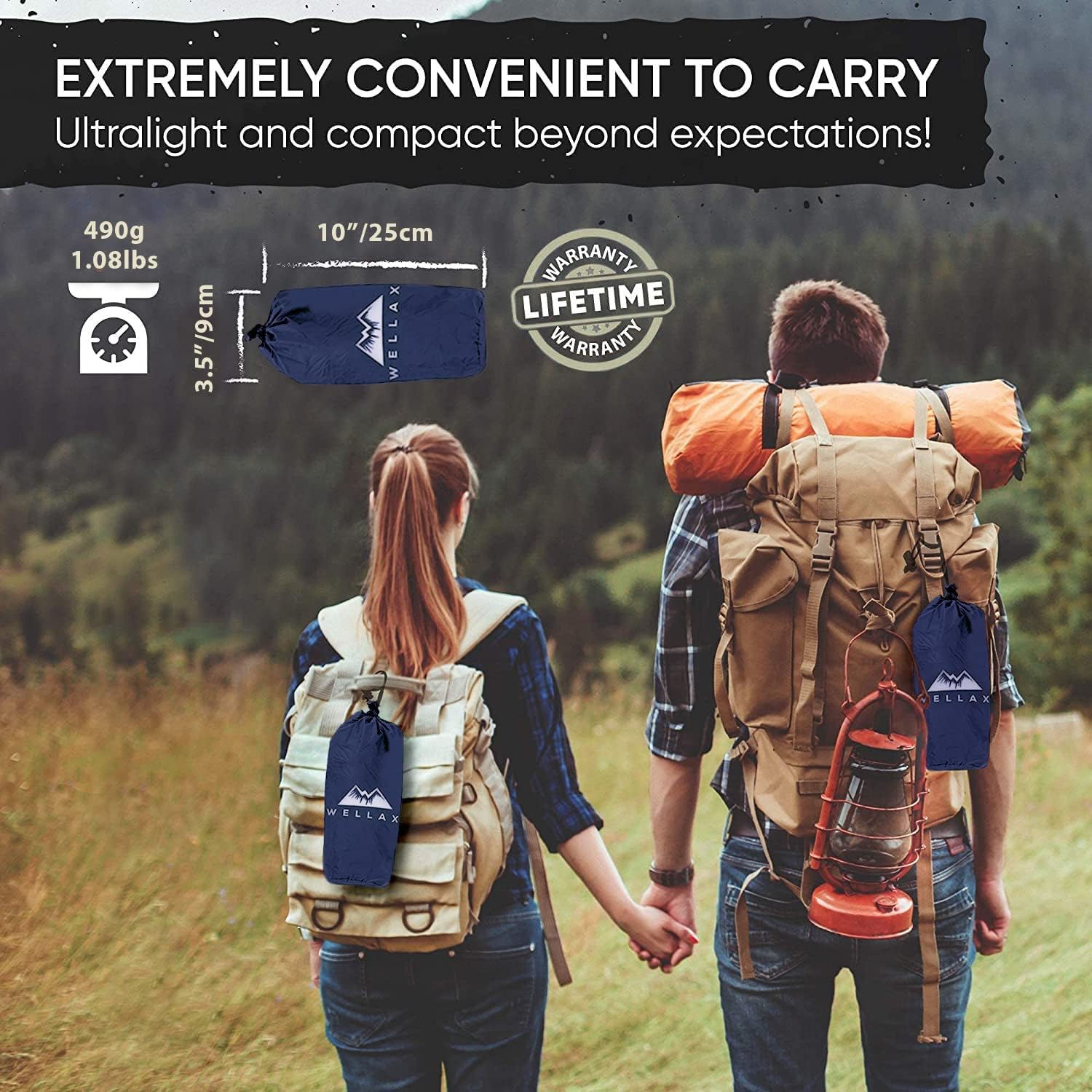 WellaX Ultralight Air Sleeping Pad - Inflatable Camping Mat for Backpacking, Traveling and Hiking Air Cell Design for Better Stability & Support -Plus Repair Kit - Blue : Sports & Outdoors