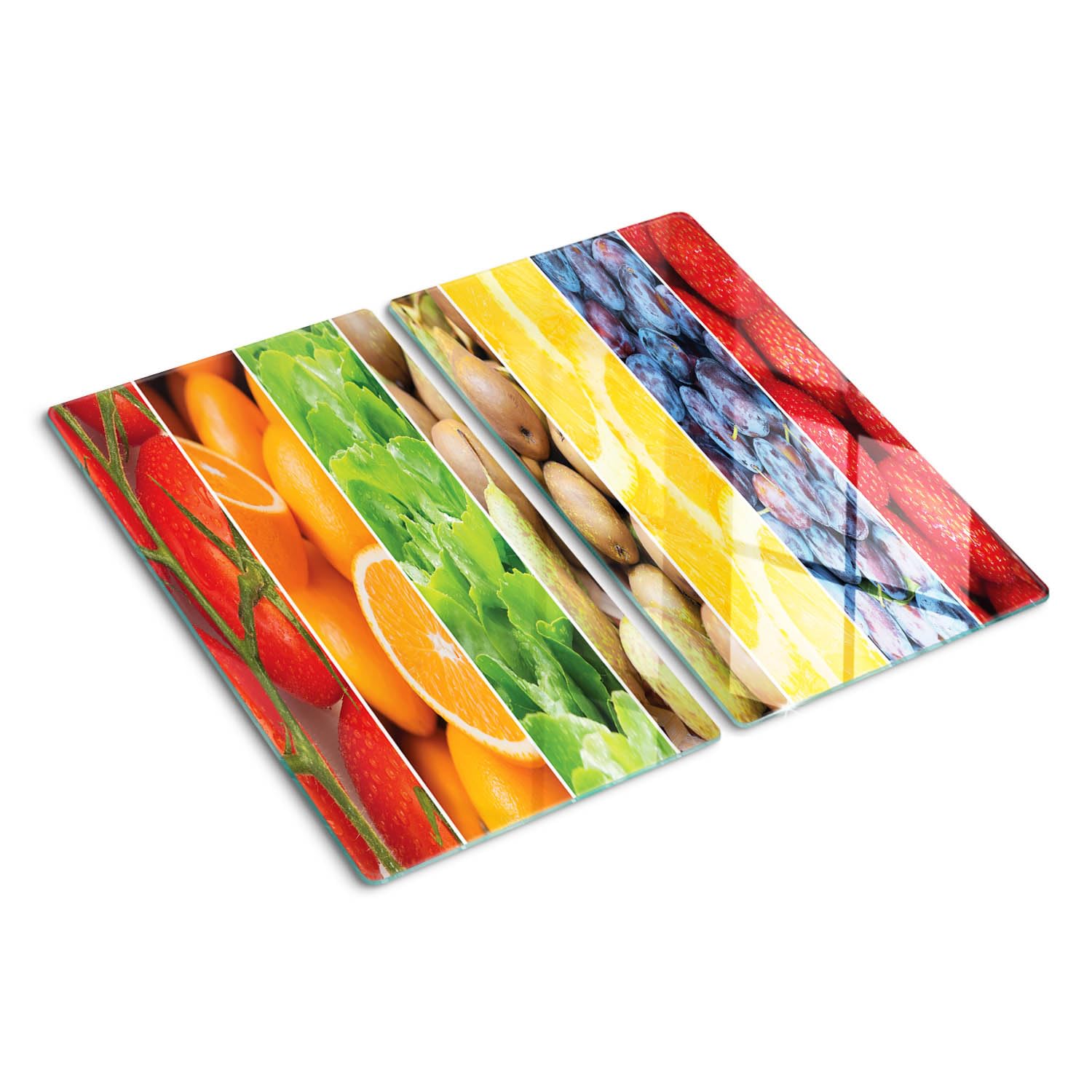 Planche en verre 2x30x52 cm floral pour protection et découpe de cuisine