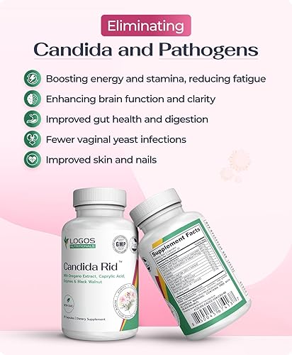 Miniatura 4 de Candida Rid Suplemento herbario con extracto de orégano y probióticos, 60 cápsulas