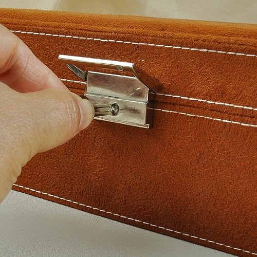 Miniatura 8 de Cajas de joyería de 10 x 10 pulgadas, 2 capas con asa para collares, organizador de joyas, anillos para mujer, exhibición de almacenamiento, caja de