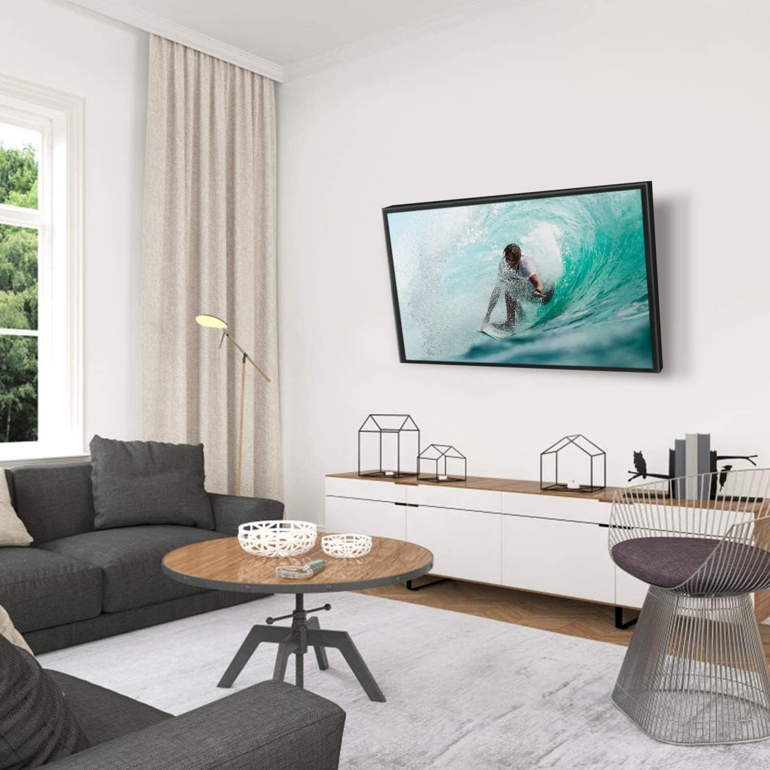 Techly 023837 Supporto a Muro per TV LED LCD 19-37" inclinabile 2 snodi Bianco Bianco