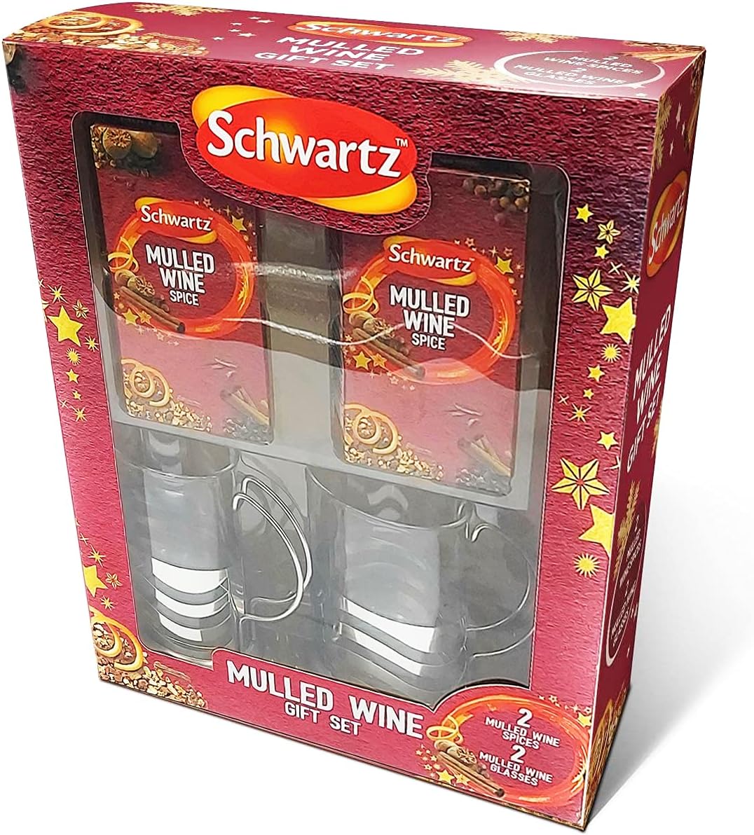 Schwartz Mulled Wine Spices Mulled Wine Sachets and Glasses. Great