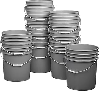 Sponsored Ad - Hudson Exchange Premium 5 Gallon Bucket, HDPE, Gray, 12 Pack