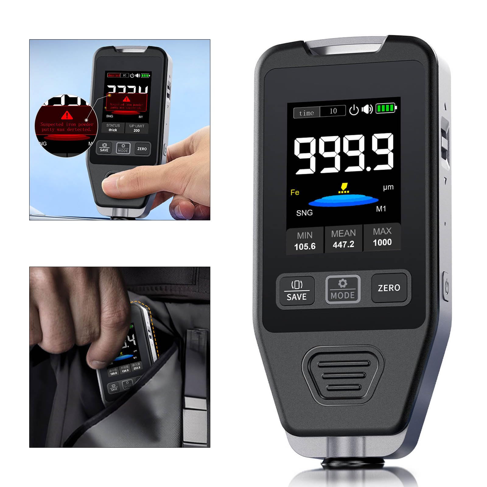 Ubxvamm High Precisions Automotive Paint Thickness Gauges Easy Carry Paint Thickness Tester for Accurate Coating Measurements
