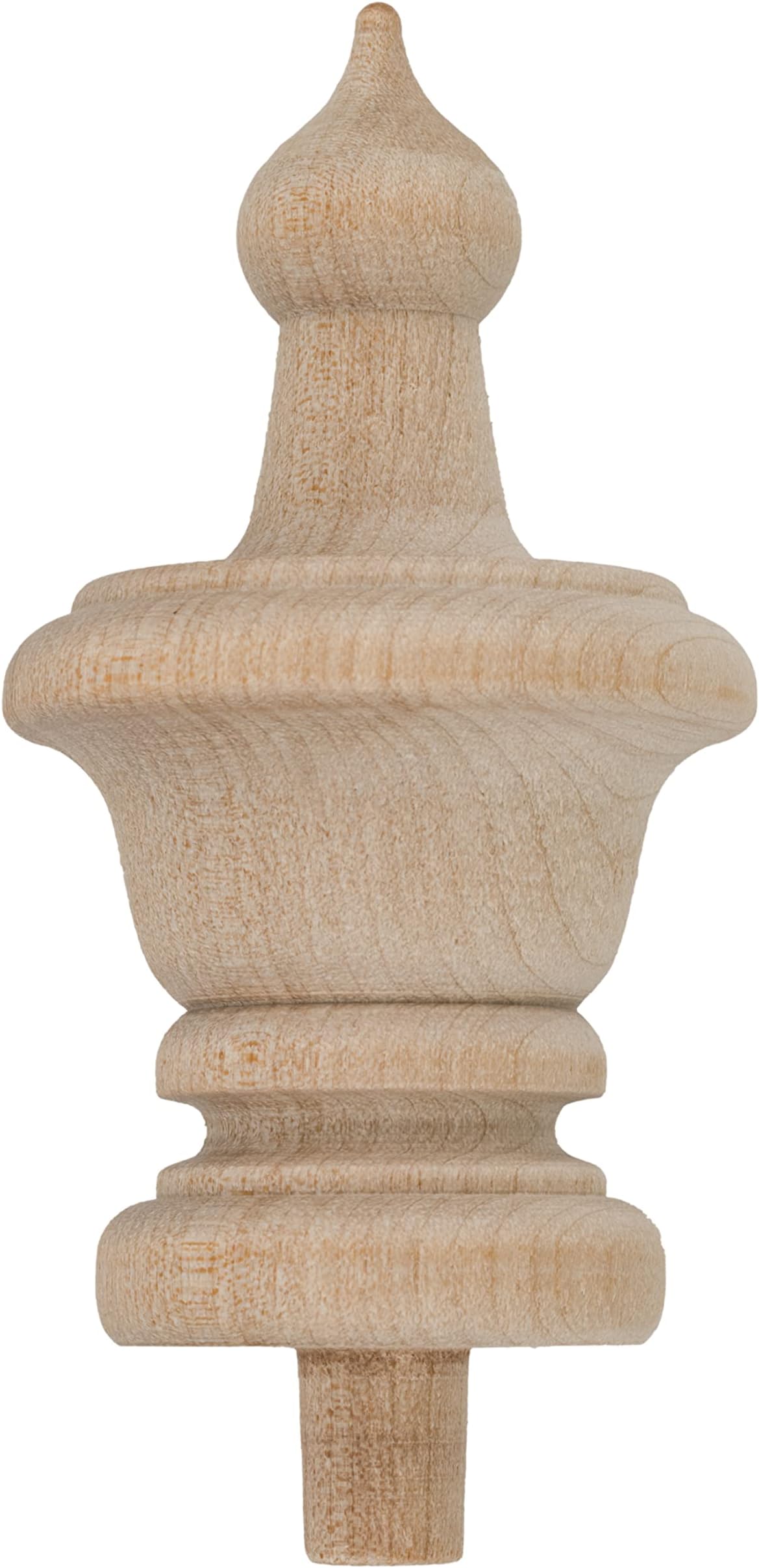 Turned Birch Wooden Finial | 3 1/2 Height | Unfinished Wood Finials for Crafts, Decorative Finials for Birdhouse, Grandfather Clock, Curtain Rod, Rocking Chair, Bed Post | UA-99-BWF