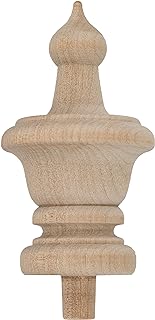 Turned Oak Finial & Spindle | Unfinished Wood Spindle, Unpainted Wooden Spindles for Crafts, Wooden Chair Supply, for Hous...