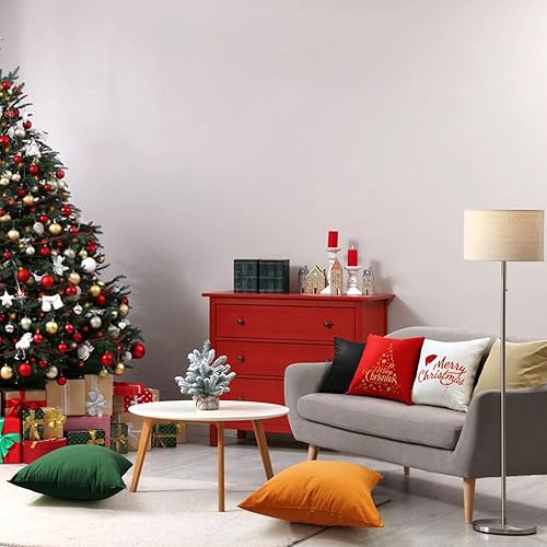 Miniatura 3 de Coddsmz Paquete de 4 fundas de almohada decorativas de 100% algodón, cuadradas, fundas de almohada sólidas para el hogar, sofá, dormitorio, blanco