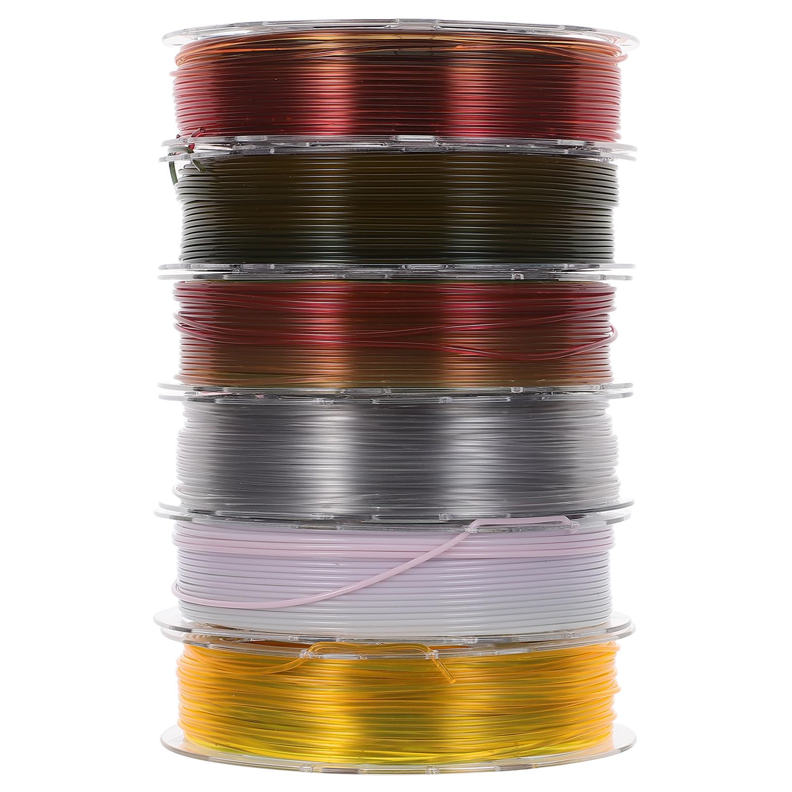 6 Rouleaux Filaments Pla Translucides Pastel 1,75mm