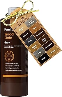 Furniture Clinic Wood Stain (Grey) – Fast Drying, Highly Concentrated, and Easy-to-Apply Wood Stain for All Indoor & Outdoor Wood – Water Based & Non-Toxic – 500ml