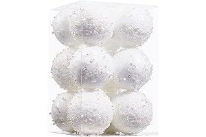 12CT Christmas Ball Ornaments | White Christmas Ball Decorations
