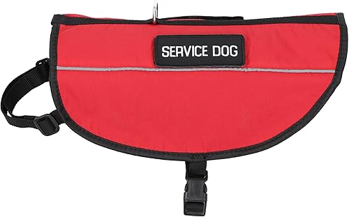 Miniatura 6 de MonMed Service - Chaqueta de arnés para perro con parches, chaleco de apoyo emocional rojo mediano con tamaño de pecho de 22.5 a 27 pulgadas