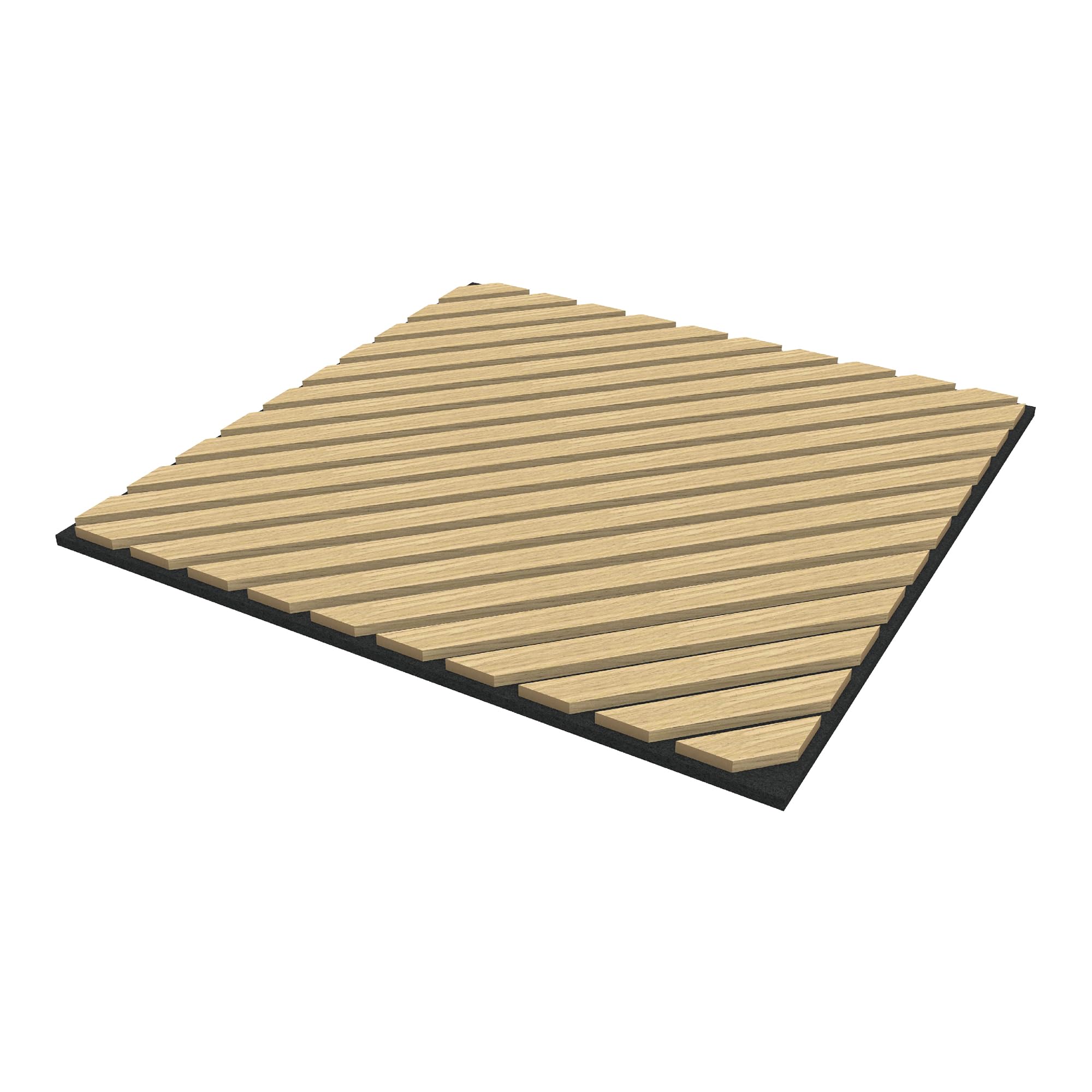 NEU.HOLZ Panel de Pared 3D Vang Juego de 4 Paneles Acústicos (1,44 m²) Revestimiento Mural 20 Listones Diagonales Decorativos Estilo Escandinavo en MDF y Fieltro PET 60 x 60 x 2 cm - Roble