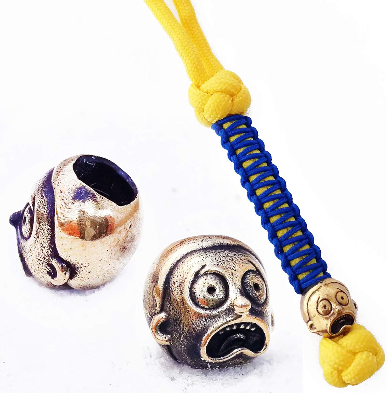 CooB EDC Paracord Knife Lanyard with Metal Hand-Casted Paracord Bead Beads, Charm, Pendant Movie Heroes Collection. Custom Knives Lanyards (Morty)