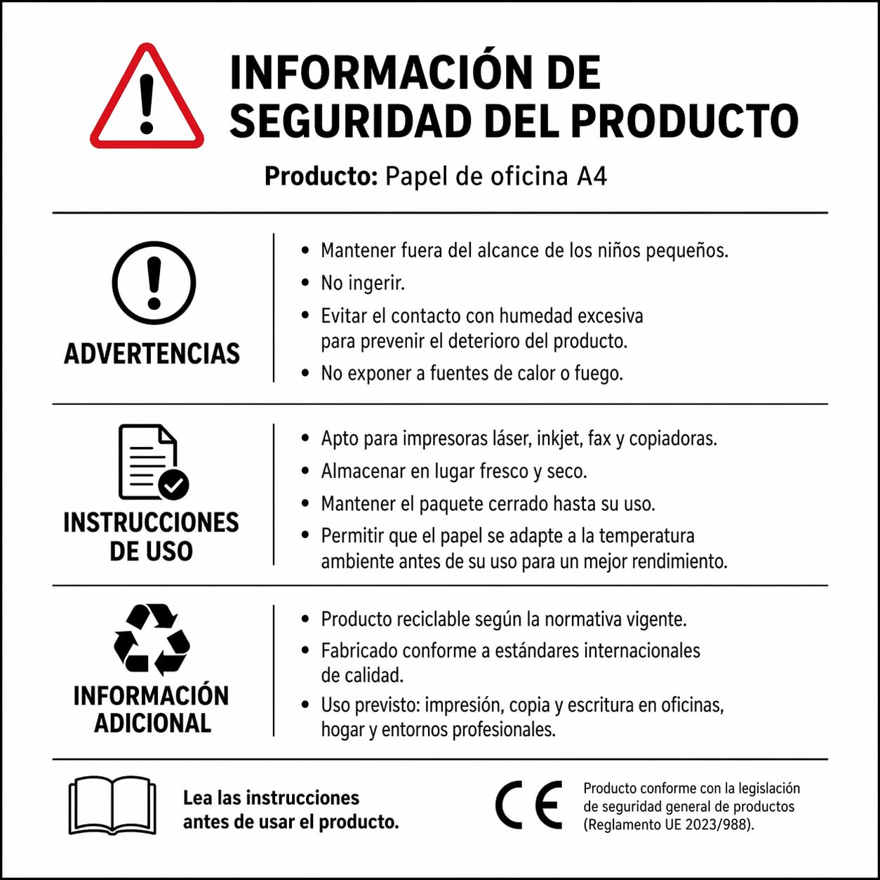 Caja 2500 Folios A4 80gr Papel Impresora Multifunción, 5 Resmas 500 Hojas, Papel Blanco A4 Para Fotocopiadora e Impresora Láser y Tinta, Paquete Oficina Imprimir y Escribir Calidad
