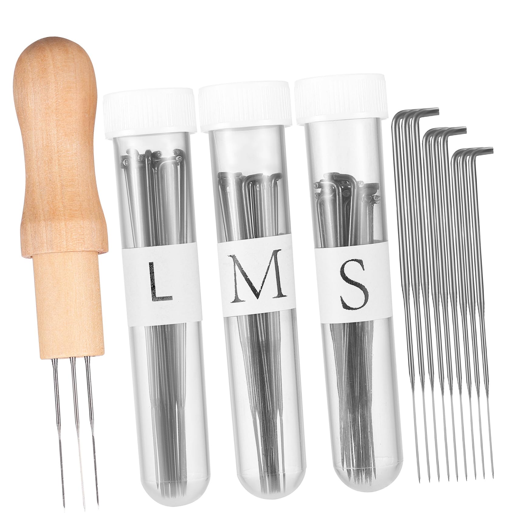 OSALADI 1 Set DIY Felting Wool Needles with Wooden Handle Needles for Crafts Comfortable Grip Versatile Use for Home Decor and Decorations Felting Supplies