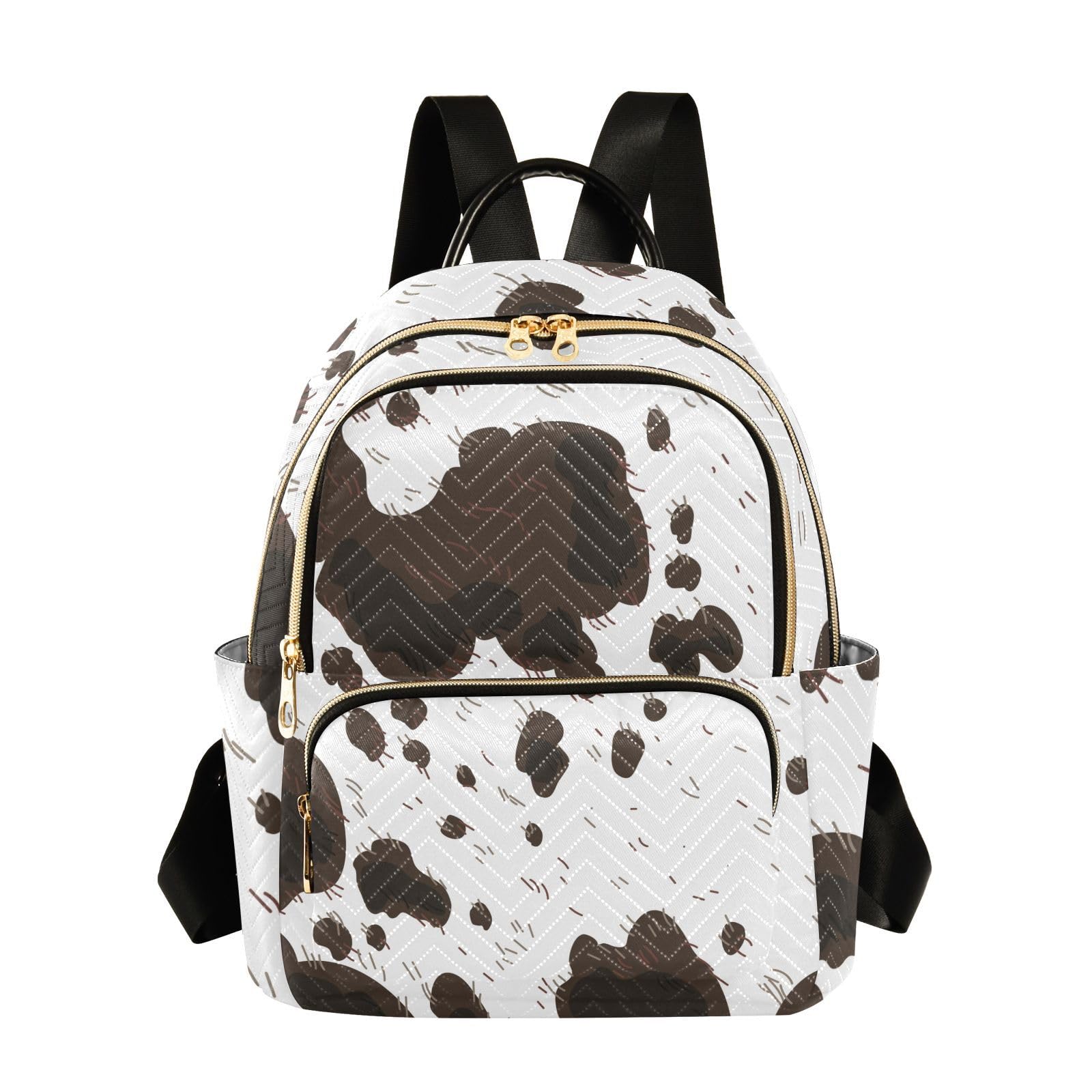 ZAZYXTJ Cow Print Backpack Purse for Women Quilted Mini Fashion Backpacks Lightweight Travel Casual Backpack S