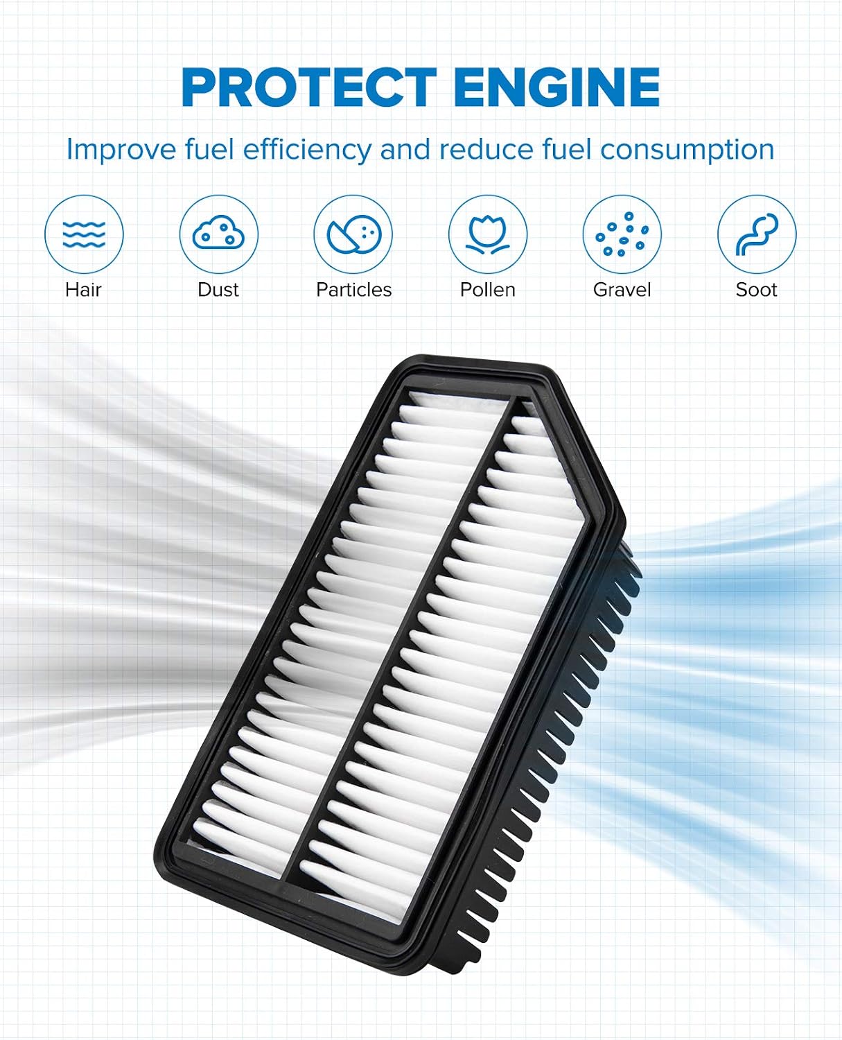 PHILTOP CA11206 Engine Air Filter for Kia, Hyundai | for Kia Soul 2012-2019, Rio 2012-2017,Hyundai Accent/Veloster 2012-2017,Car Accessories