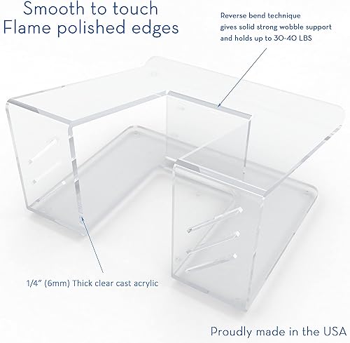 Miniatura 5 de Vray Designs LLC - Soporte acrílico para portátil de 0.236 in, elevador estable y ergonómico para portátiles de 10 a 17 pulgadas, soporte