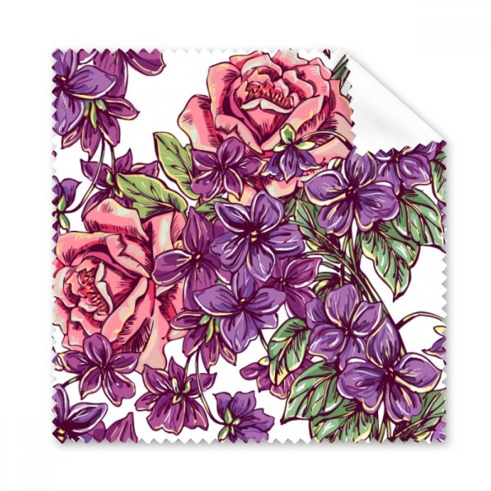 Chiffon bleu blanc fleur feuille essuyage écran de téléphone 5pcs