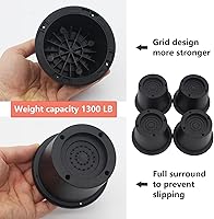 Vista 6 de Paquete de 4 Elevadores de Muebles Elevadores de Cama Negros de 2 Pulgadas, Elevadores de Cama para Sofá, Sillón, Escritorio, Elevadores de Marco