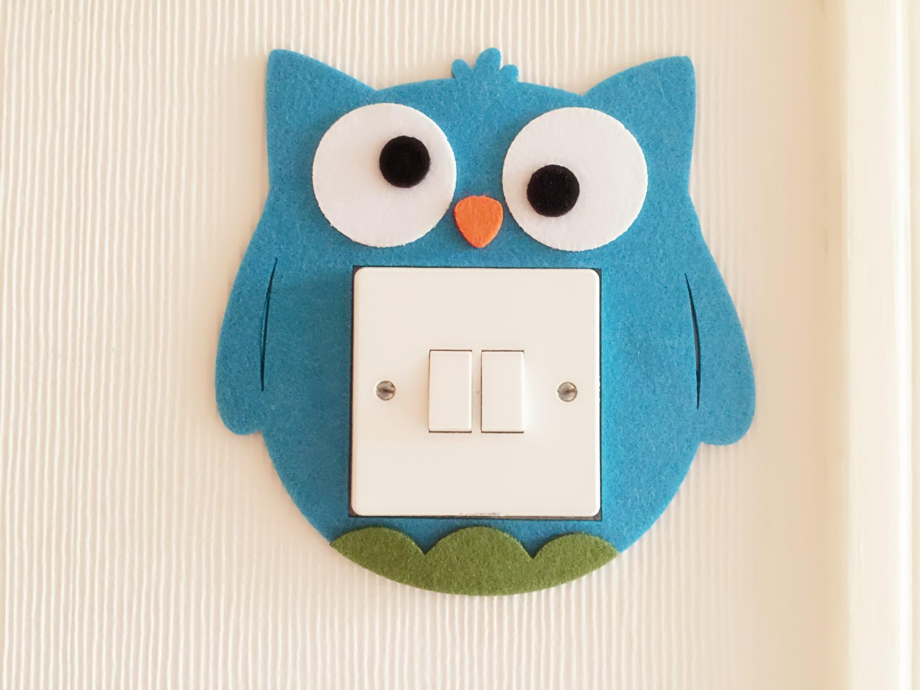 3D Super Cute Funny Owl Light Switch Wall Stickers, Unique On Amazon! Kids Children Boys Girls Room Nursery Decor In 2 To 3 Working Days! (Blue Funny Owl)
