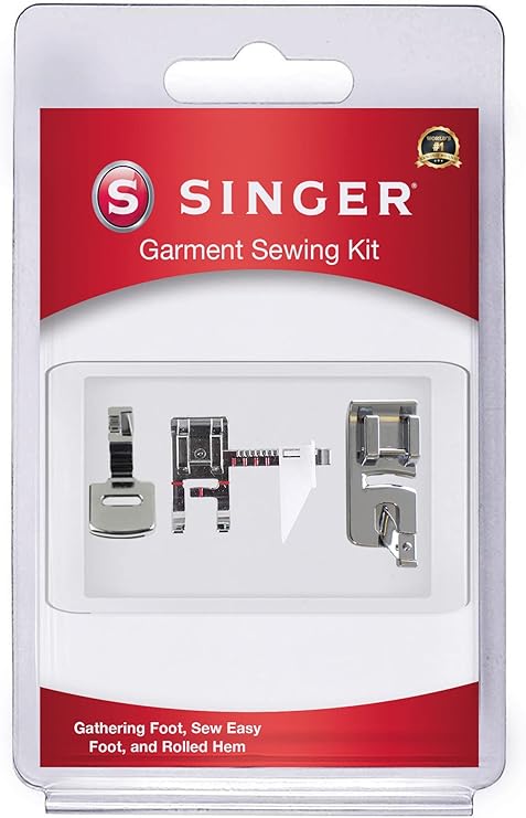 SINGER Garment Presser Feet Kit | Ideal for Garment Sewing, Alterations, and Repairs | Includes Gathering, Rolled Hem & Sew Easy Feet