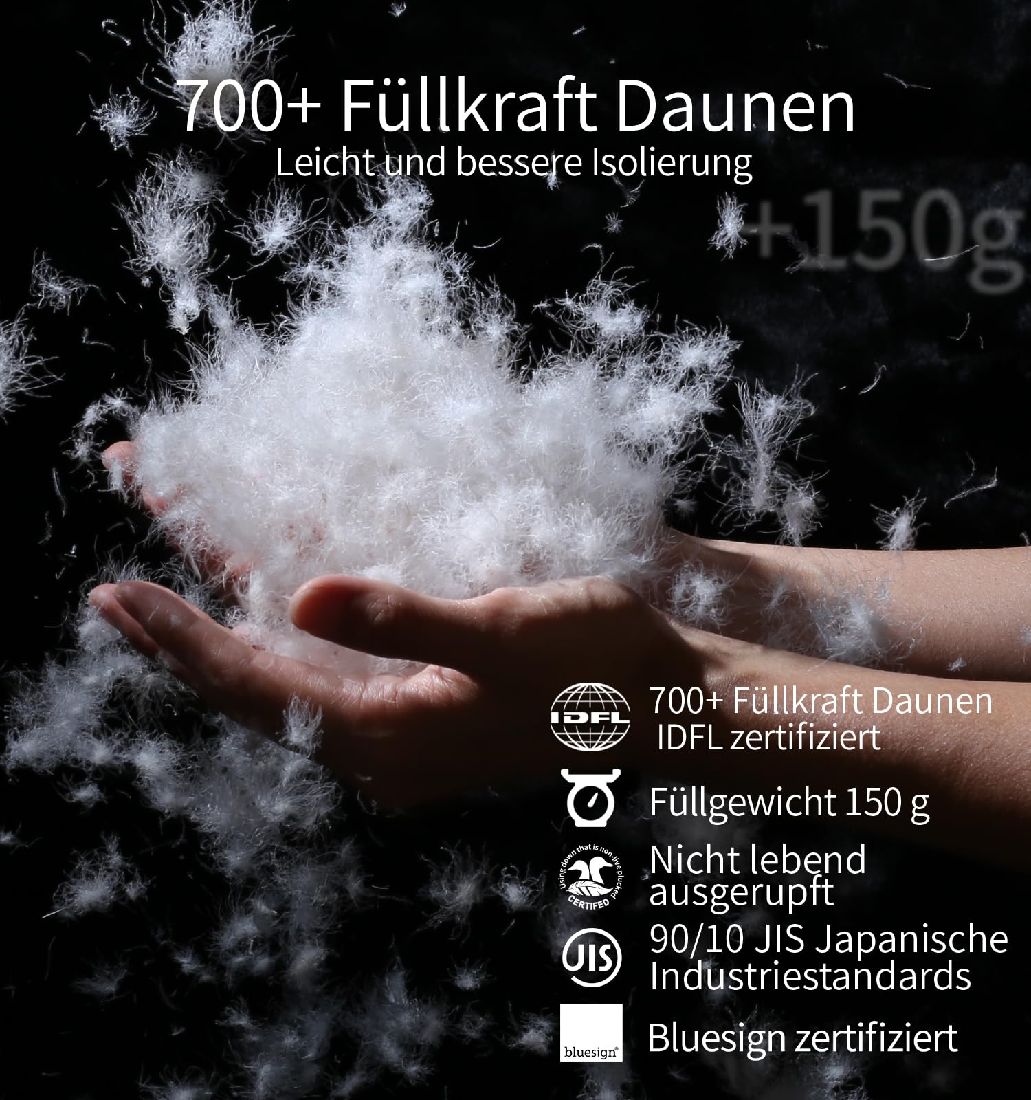 Litume Ultra Kompakt Daunen Schlafsack Für Sommer und 3 Jahreszeiten, 700+ Fill Power Daunen, Ultra Leicht Mumien, Tragbar, Wandern, Reisen, Camping, Rucksackreisen, Erwachsene, Outdoor