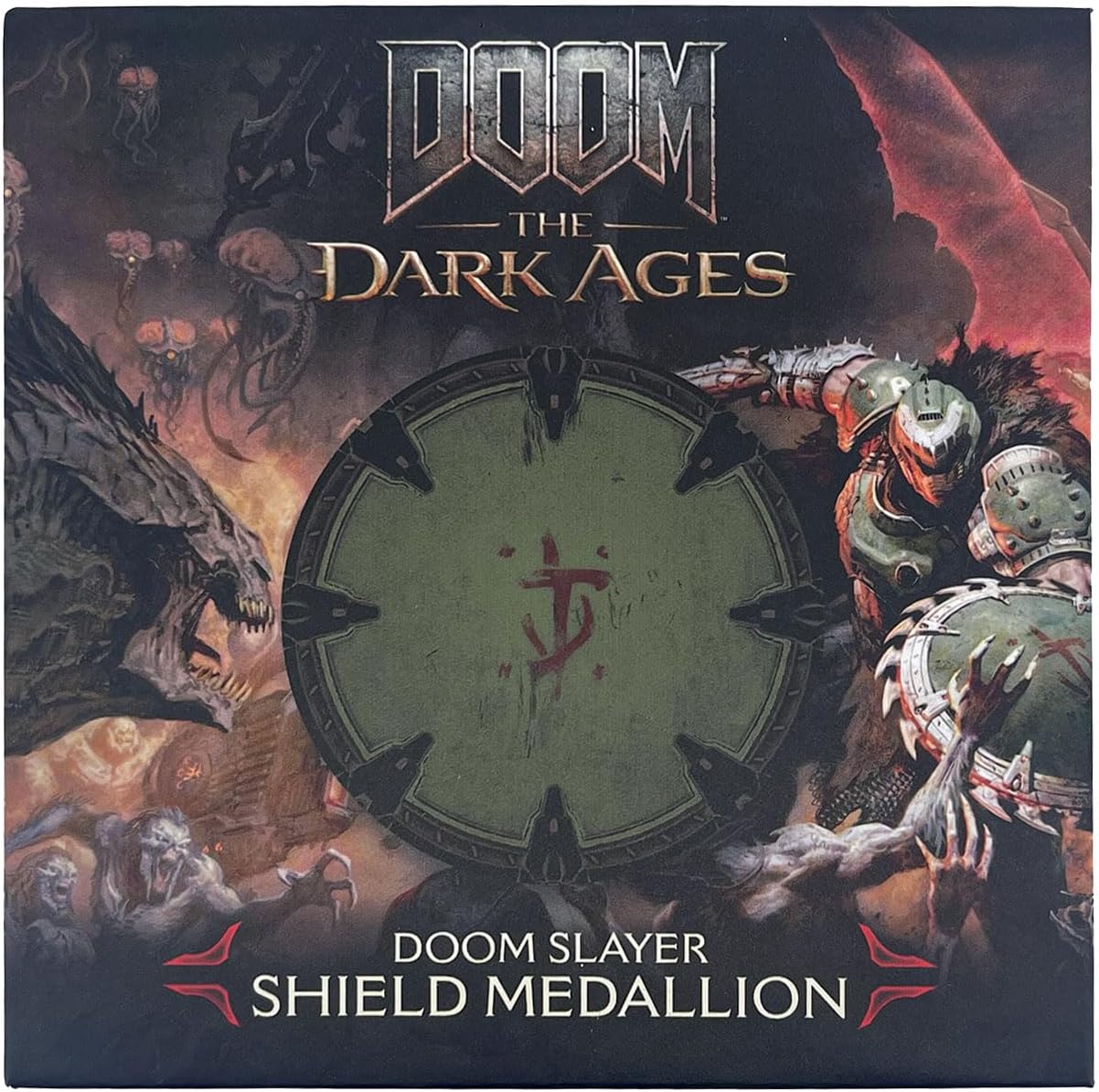 DOOM: The Dark Ages Saw Shield Medallion and Art Card