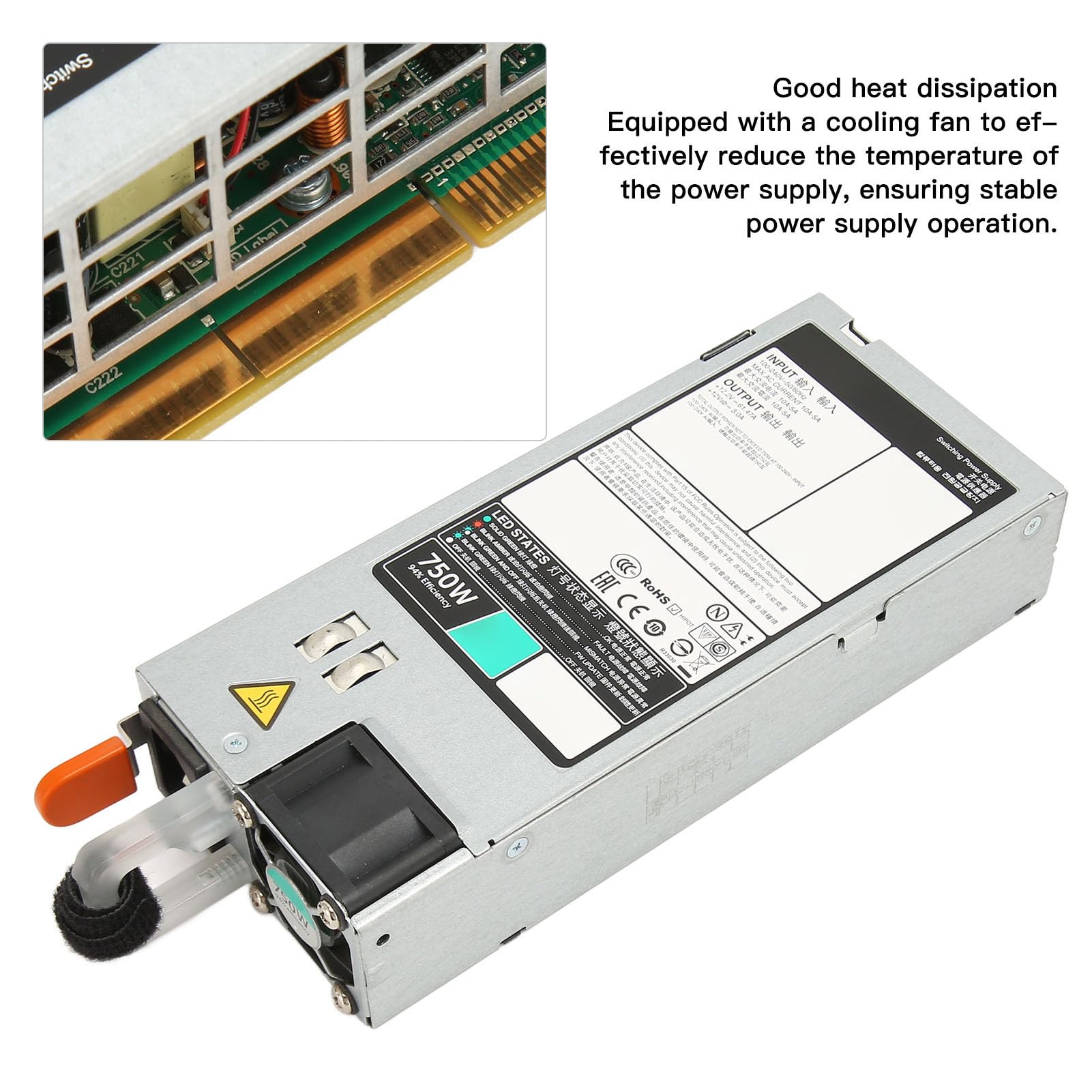 Server-Netzteil, D750E S6, 750 W, EPP, 100 Bis 240 V, Batterie-Backup, für Dell R530 R630 R730 R730XD R540 R640 R740 R40XD