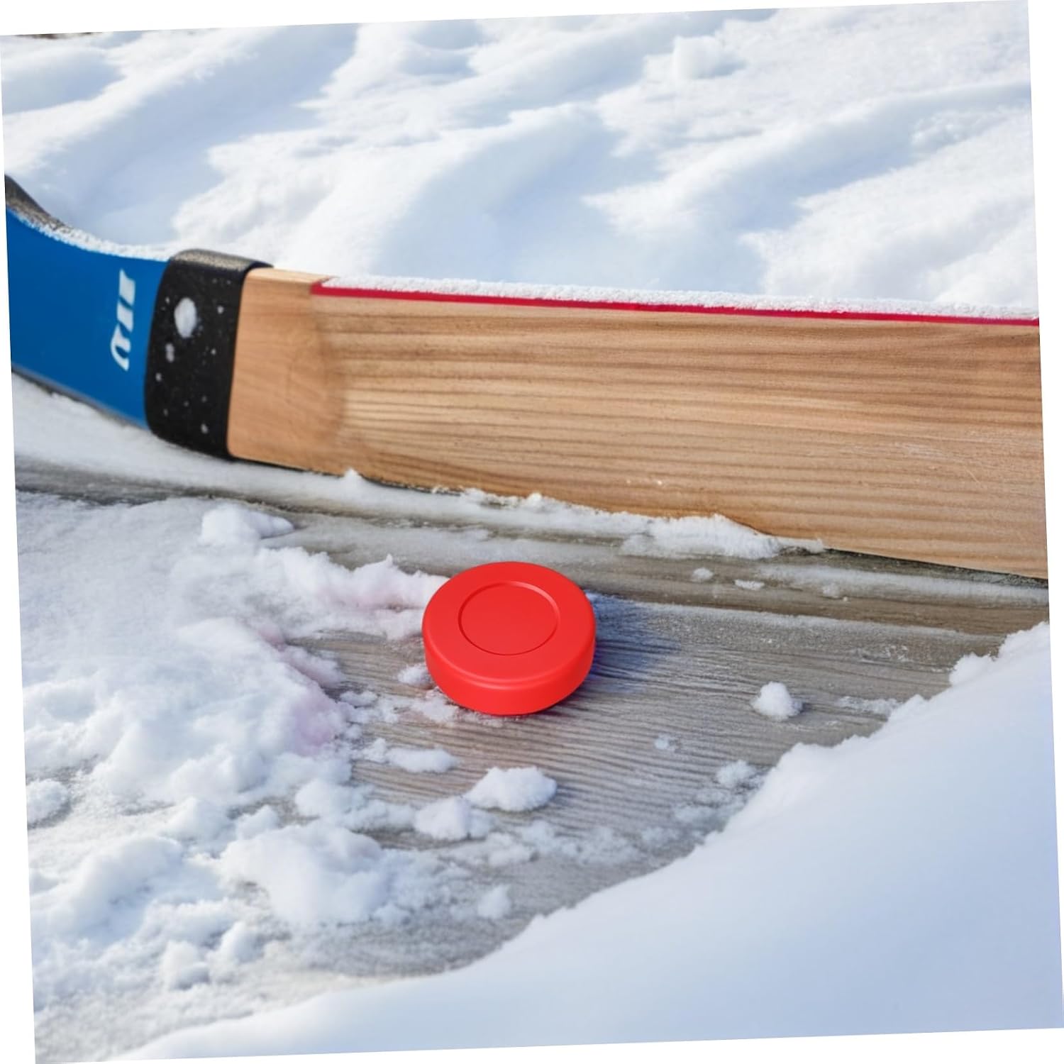 SEWACC 5pcs Red Matte Surface Ice Hockey Training Pucks Made of Rubber and PVC, Lightweight Practice Hockey Balls for Quick Response Training and Skating Drills, Support Group Practice
