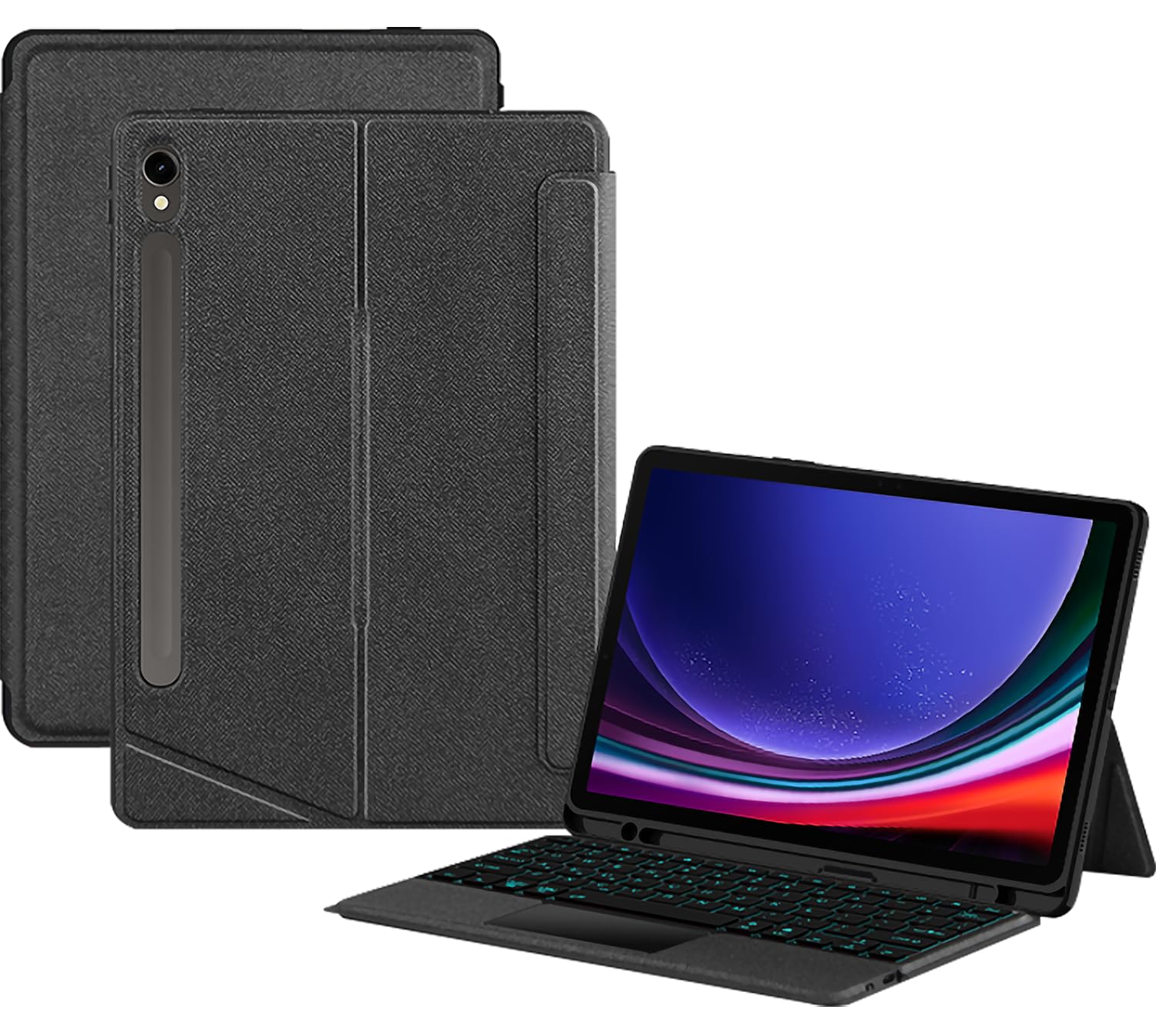 ProElite TouchPad Keyboard Case Cover for Samsung Galaxy Tab S9 11/S9 FE 10.9 inch, Magnetic Detachable Wireless Bluetooth TouchPad Keyboard Built-in 7-Colors Backlit with S Pen Holder, Black (B0CK488K1T) Amazon Price History, Amazon Price Tracker