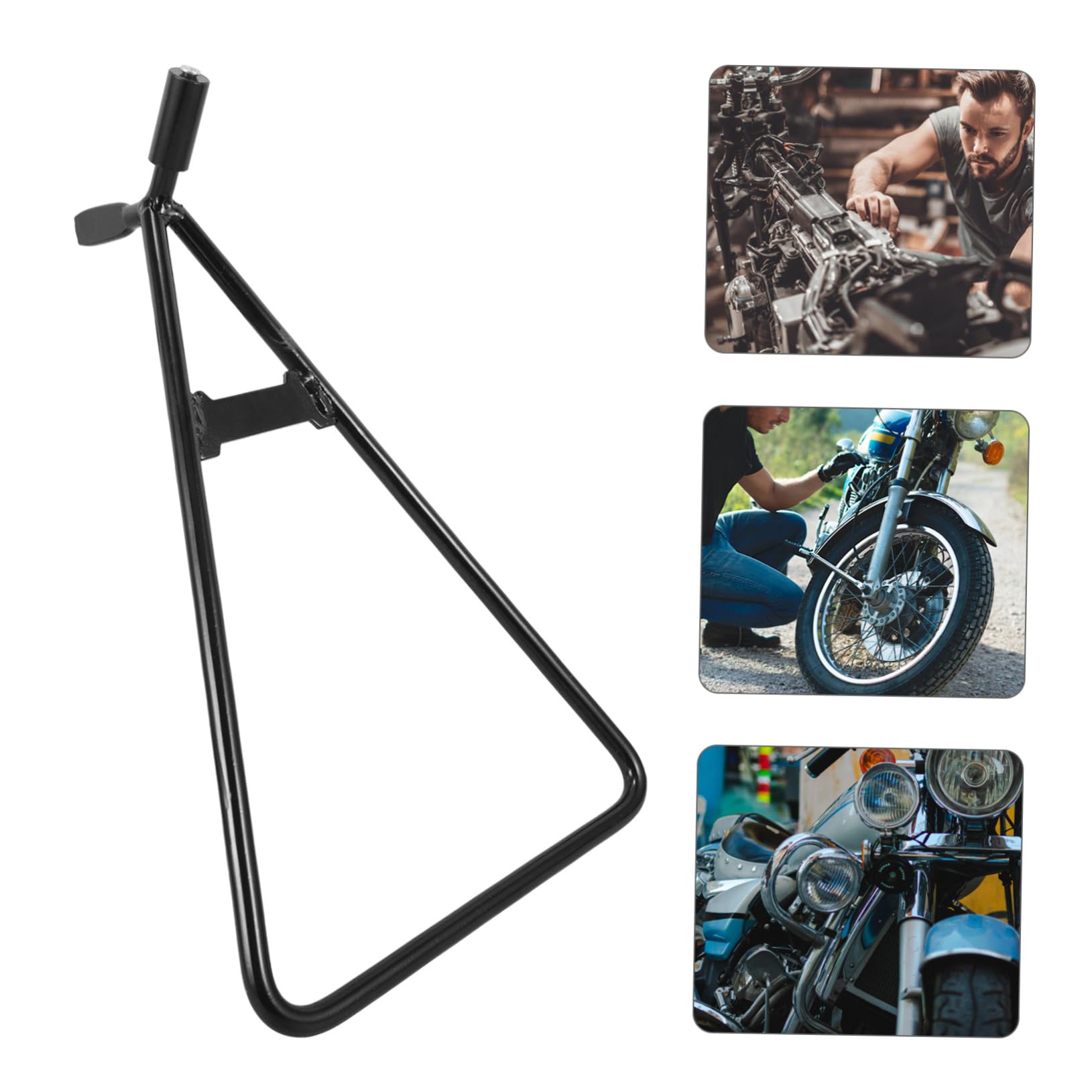 Béquille Triangulaire Support Latéral en Fer Noire, de Moto