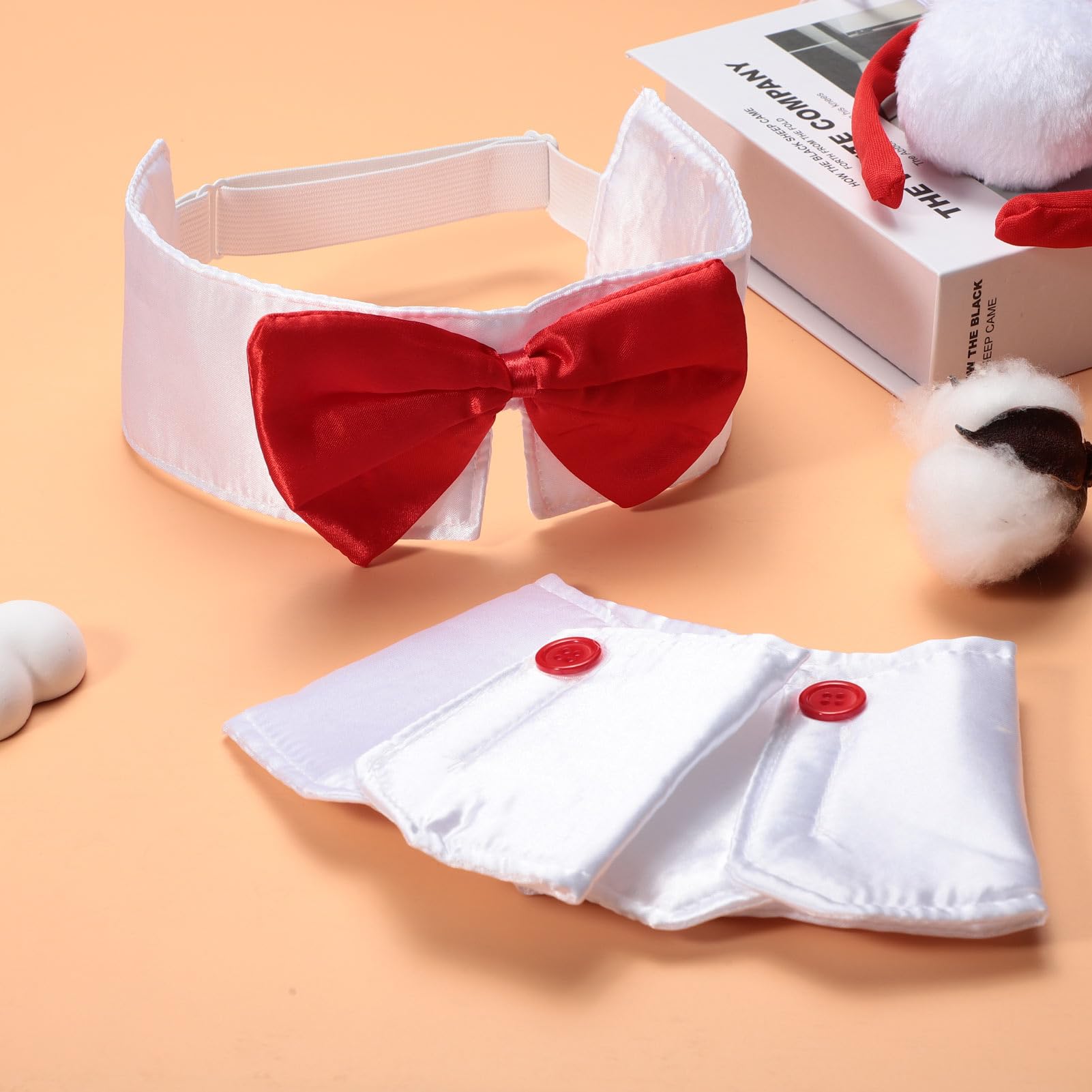Women's Bunny Costume Set Rabbit Ear Headband Collar Bow Tie Costume Cuffs Rabbit Tail for Easter Party - Image 4