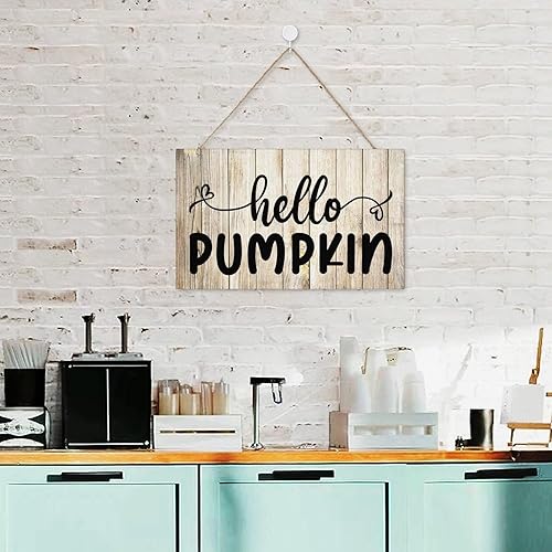 Vista 111 de Letrero decorativo para puerta delantera, decoración rústica de bienvenida de otoño para colgar en la pared, placas de madera para porche de granja