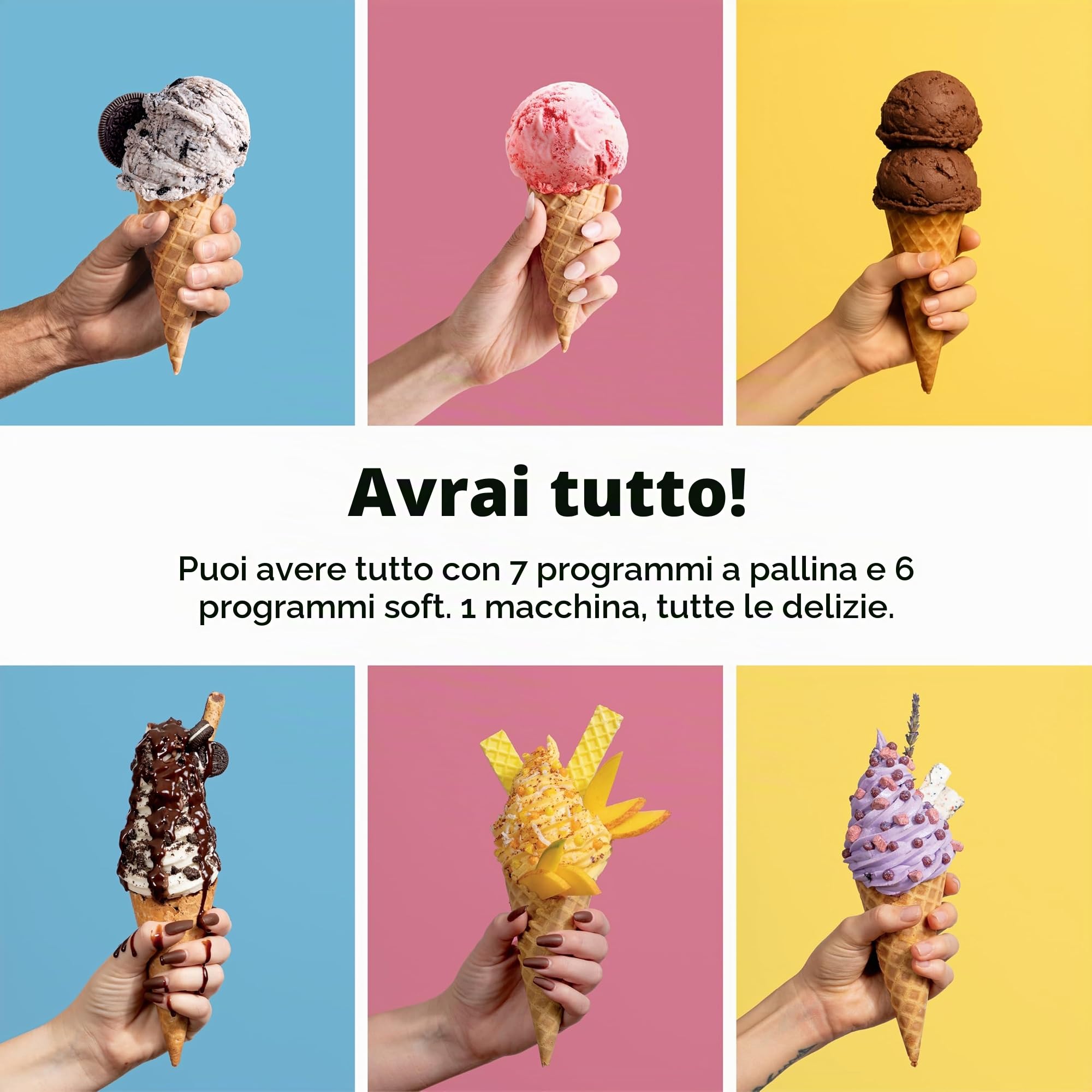 Ninja CREAMi Swirl - Macchina per gelato e servire, sorbetto, frappè, yogurt congelato, programma a basso contenuto calorico e altro, 13 in 1, manico morbido e 2 confezioni di crema Swirl da 453,6 g,