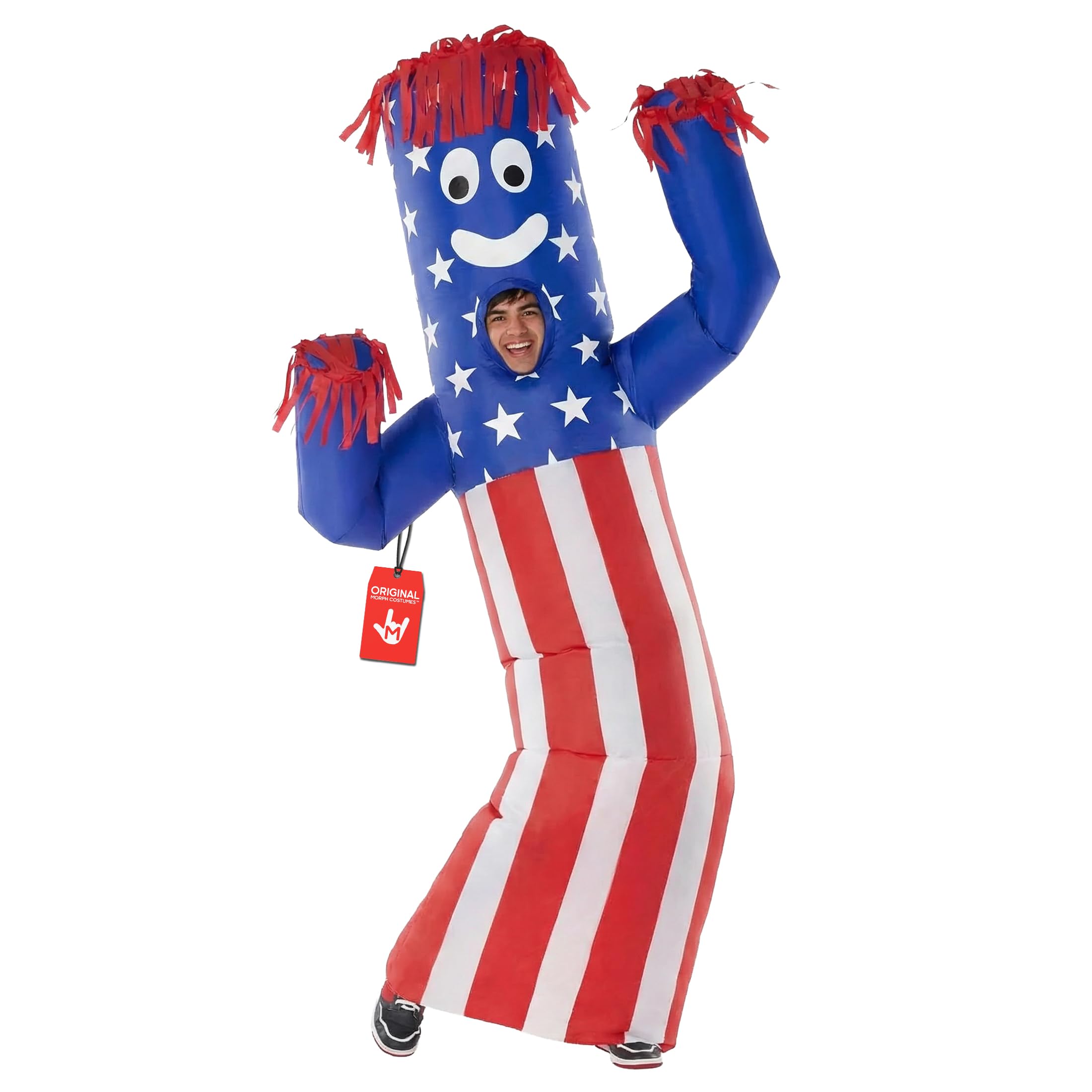 Adult Inflatable Giant USA Flag Tube Guy American Waving Tube Man Fancy Dress