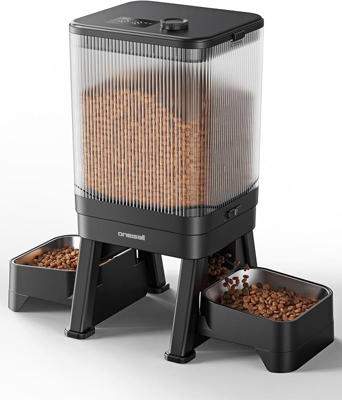 Comedouro automático para gatos com 2 tigelas, reservatório de 7 L, oneisall PF15DAU