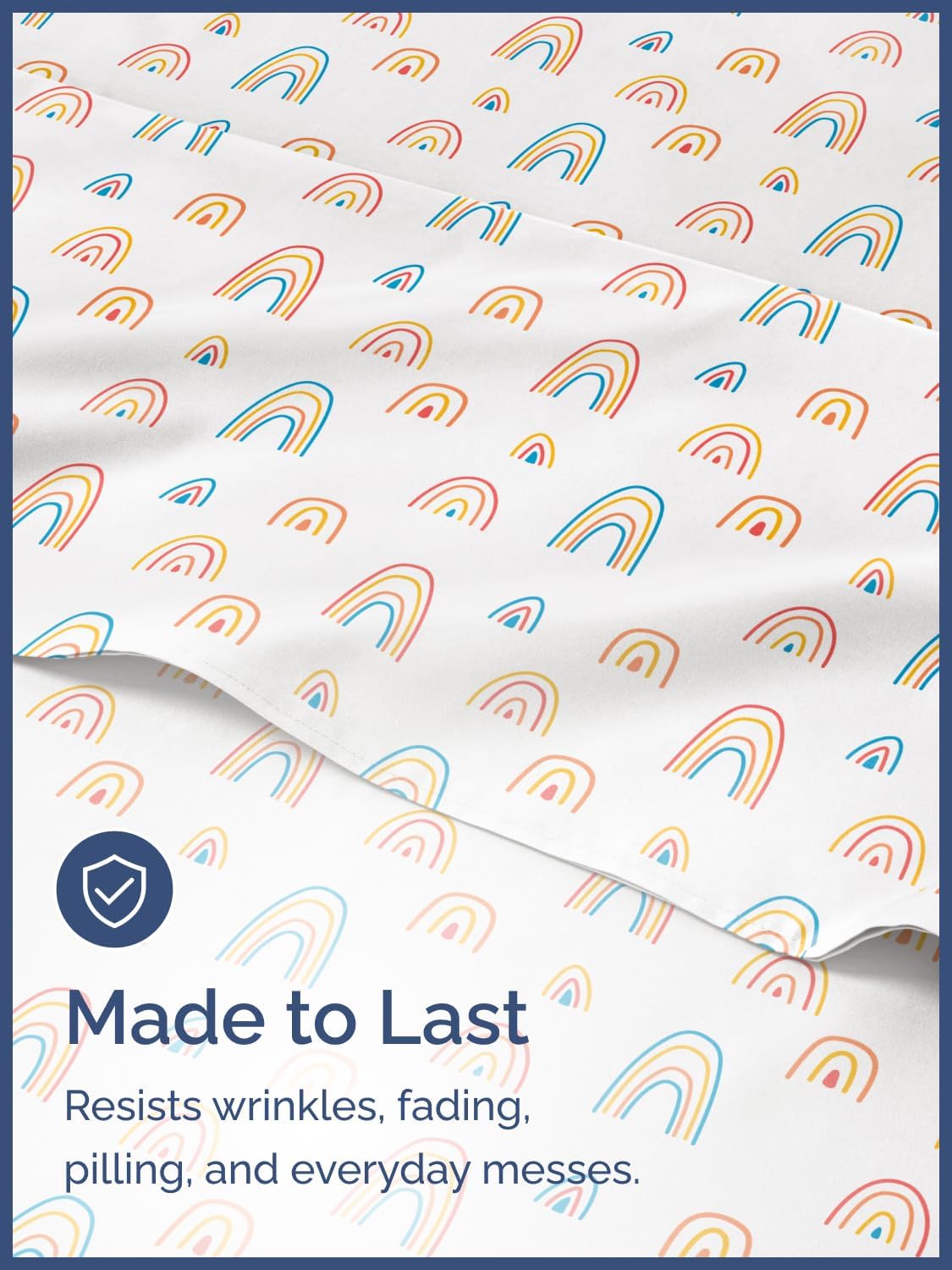 Kids Twin XL Size Rainbow Bed Sheets - 3 Piece Kids Rainbow Microfiber Sheet Set - Cartoon Theme Bedding - Soft, Breathable & Machine Washable - Colorful Bed Set for Boys, Girls, Teens and Toddlers