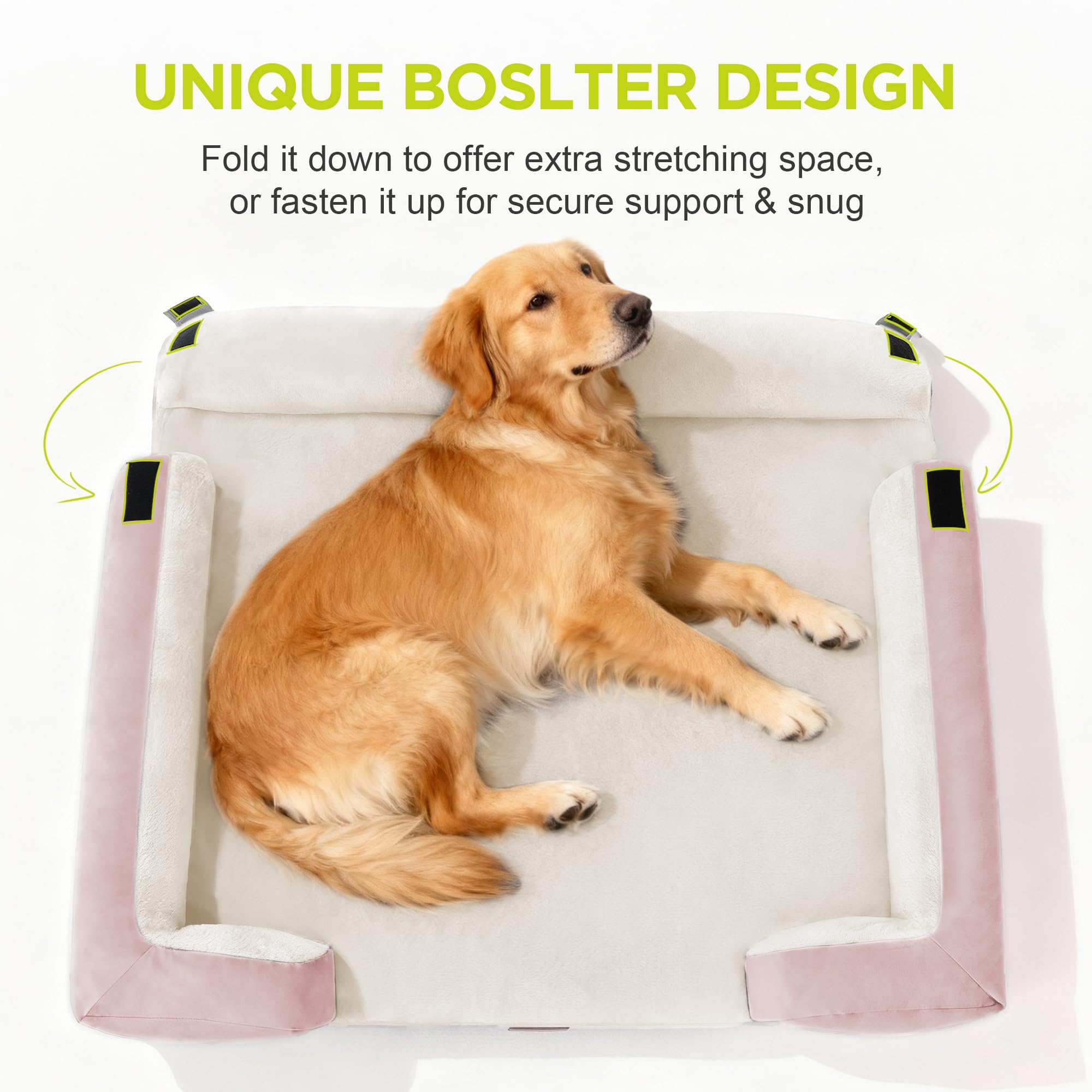 Extra Large Dog Bed, Orthopedic XL Washable Bed for Big Dog Waterproof Pet Couch Sofa Bolster with Removable Cover, Non-Slip Bottom, Tennis Ball Toy, 42x30 - image 3