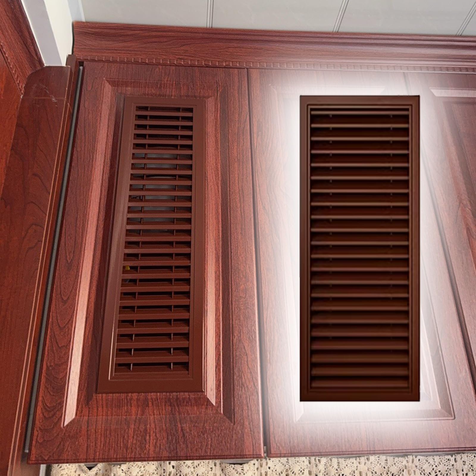 Tapa de ventilación con Rejilla para hastiales de armarios, cobertizos y áticos - Rejilla de Retorno de Aire de Cocina, Puerta de Acceso a fontanería (A 30x130cm/12x52in)