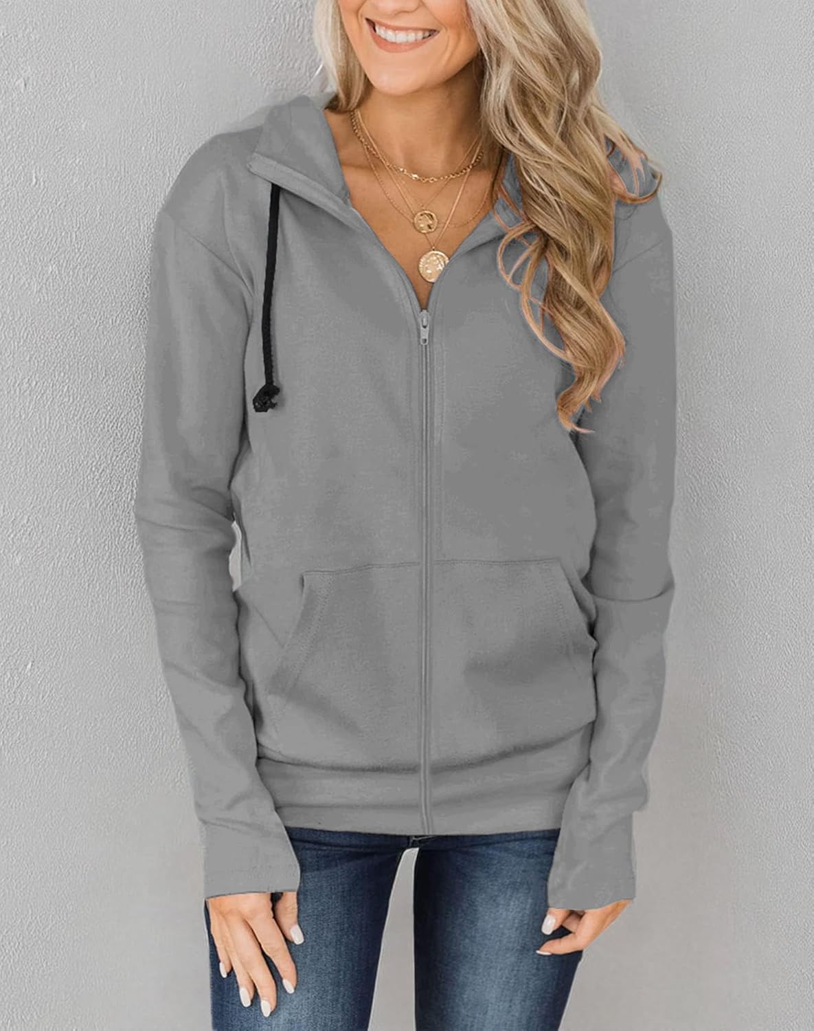 Fallorchid Womens Full-Zip Hoodies Casual Long Sleeve Sweatshirt with Pockets - Image 5