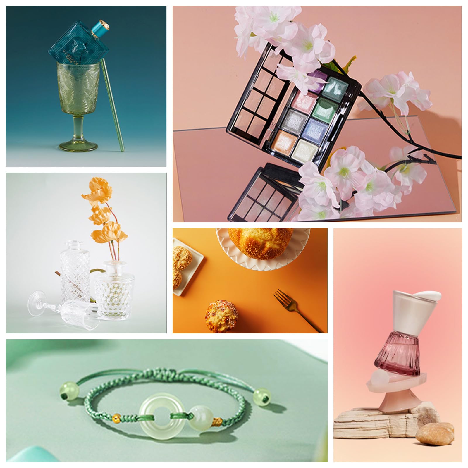 Fondale fotografico da tavolo, 12 pezzi, 24 modelli, 86,4 x 55,9 cm, sfondo da tavolo per fotografia di piccoli prodotti fotografici, kit di accessori per alimenti, gioielli, cosmetici (sfumato