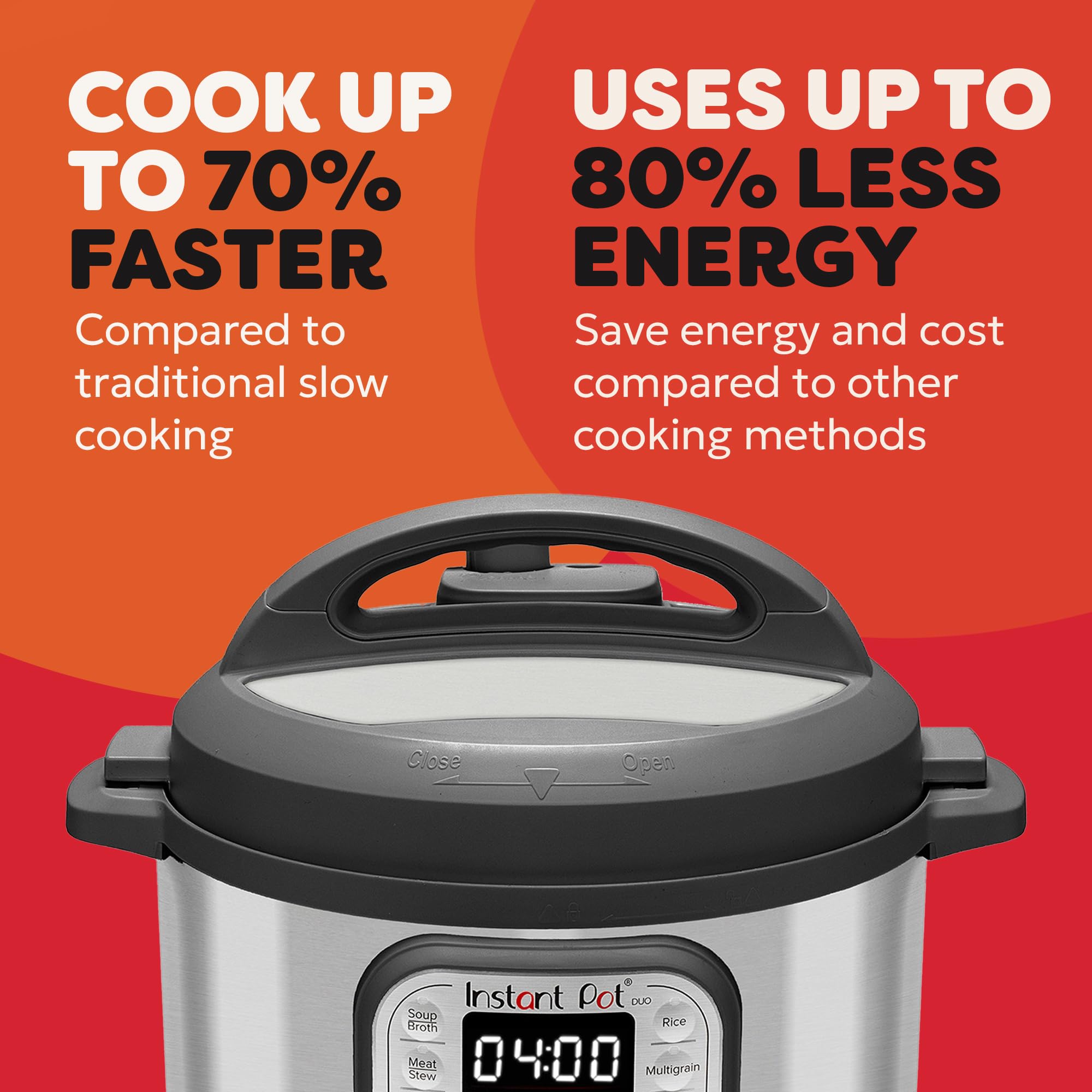 Instant Pot Duo 80 Elektro-Multikocher 1200 W, 7,6L, Edelstahl, - Schnellkochtopf, Schongarer, Reiskocher, Sautierpfanne, Joghurtbereiter, Dampfgarer und Sterilisator, Silber