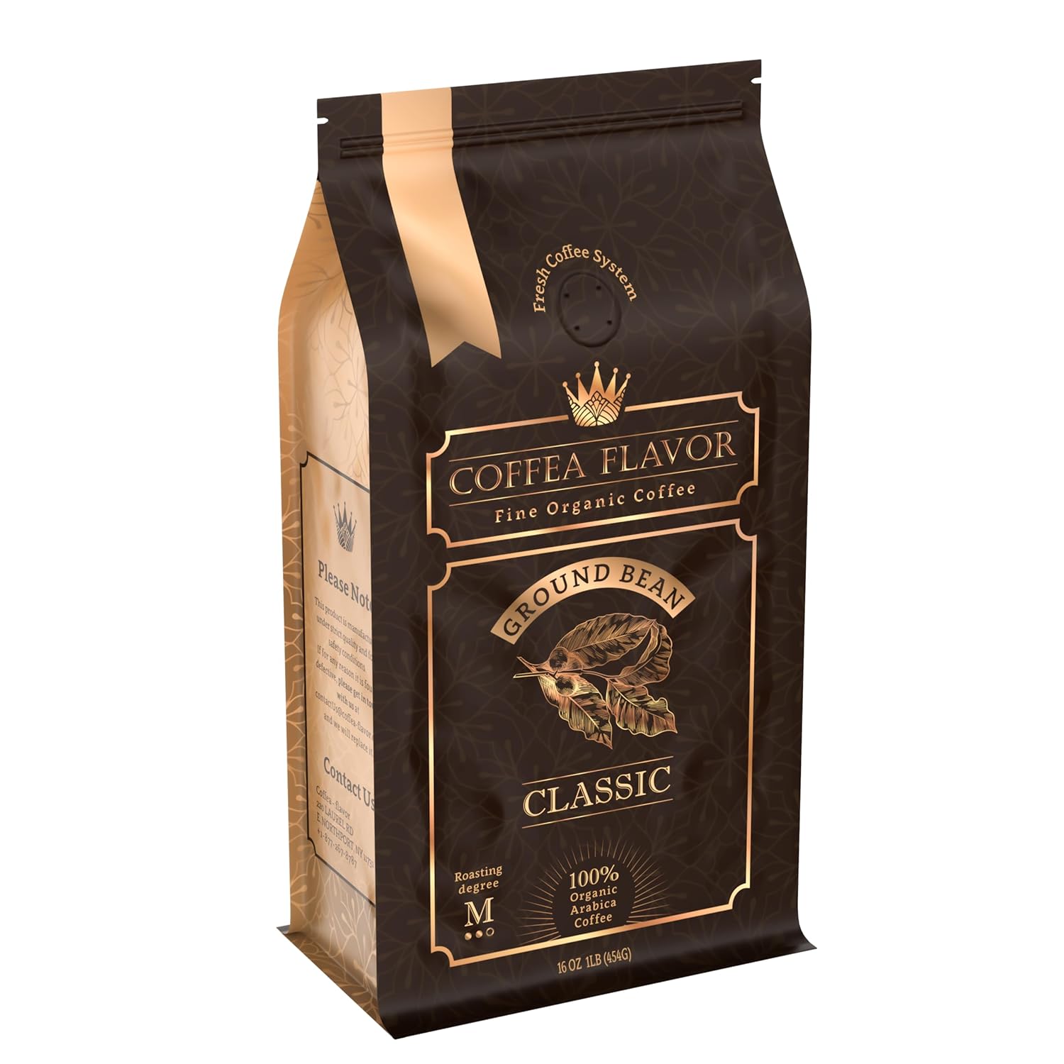 Ground Coffee – Freshly Roasted, Smooth and Rich, 100% Arabica, Single Origin, Medium Roast, USDA Certified Organic – by Coffea Flavor