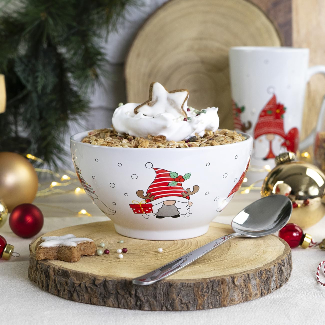 GEDALABELS Müslischale Weihnachtswichtel 500ml | Weihnachten | Kekse | Christmas | Advent | Winter