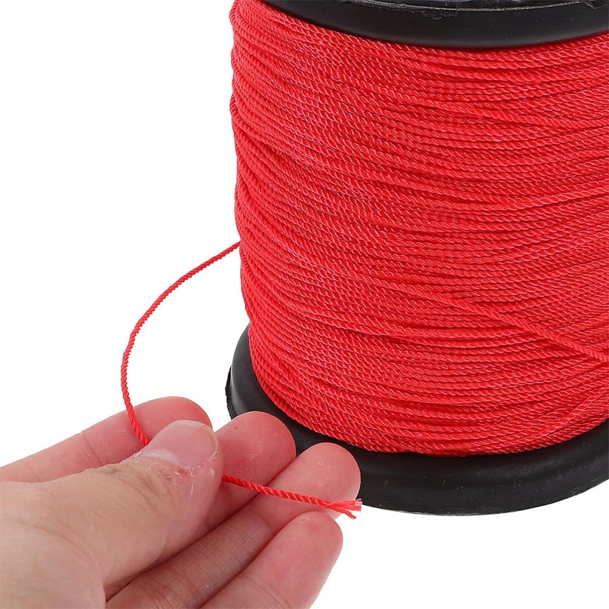 BETOOKY 3 Rolls Nylon Construction String Line for Masonry and Bricklaying, Twisted Nylon Cord, Red Sturdy Builders String for Outdoor Building Sites