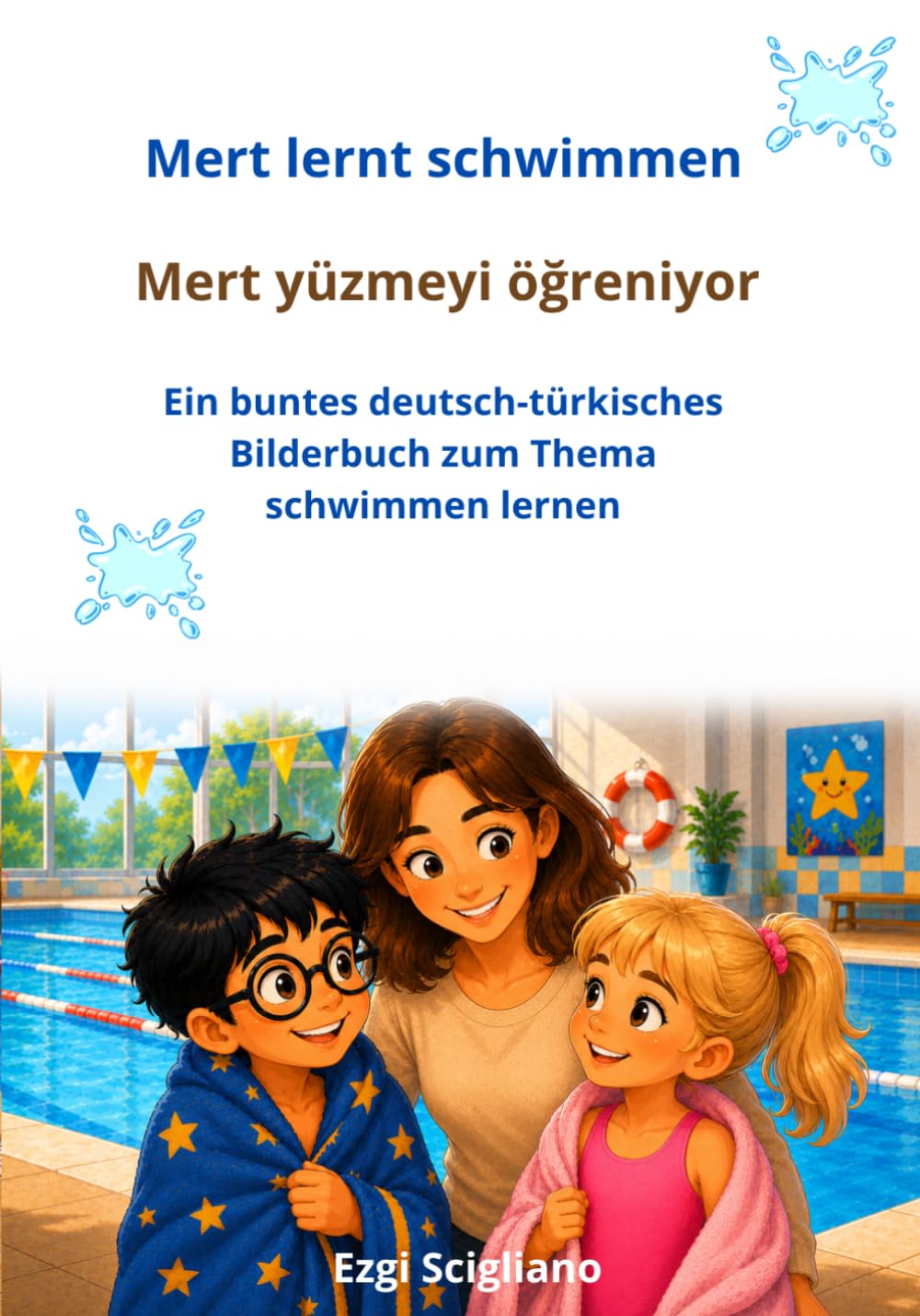 Zweisprachiges Kinderbuch Deutsch Türkisch: Mert lernt schwimmen: Lerne deine ersten Wörter auf Deutsch und Türkisch: Taschenbuchformat (Merts Abenteuer)