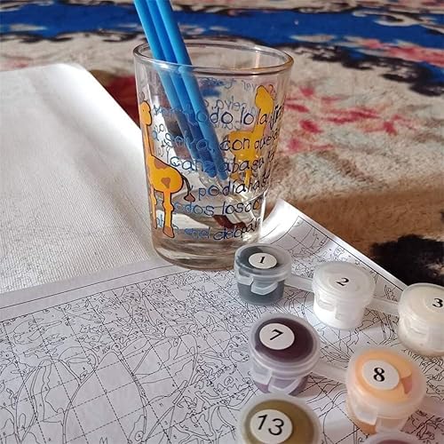 Vista 16 de KOMI Kit de pintura abstracta por números para adultos principiantes, pintura por números, kits de pintura sobre lienzo para decoración del hogar