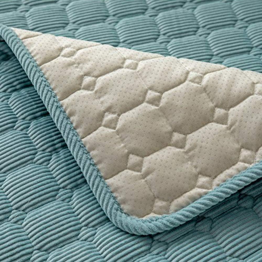 SVIO-SOFACOVER Corduroy Velvet Sofa Slipcover Light Blue Modern Home Sofa Cover Quilted Anti-Slip Couch Cover Multipurpose Winter Furniture Protector 35"x35"